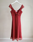 Paprika Floral Bias Cut Silk Dress