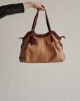 Danier Camel + Auburn Leather Satchel