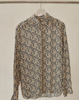 Butter Abstract Silk Button Up