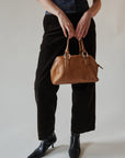 Chestnut Leather Bowler Bag