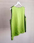 Moss Silk Ruffle Sleeveless Tank