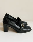 Tortoise Belted Leather Loafers | Size 6