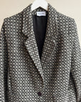 Monochrome Tweed Wool Blazer