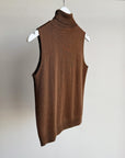 Chocolate Knit Sleeveless Turtleneck