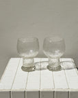 Textured Clear Glass Goblets - Hey Jude