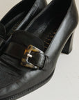 Tortoise Belted Leather Loafers | Size 6