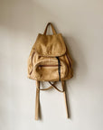 Sand Drawstring Leather Backpack - Hey Jude