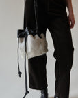 Pony Hair Drawstring Bucket Bag