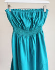 Teal Y2K Smocked Cotton Dress