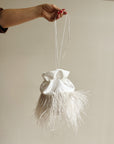 Ivory Feathered Dumpling Bag