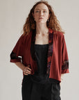 Crimson Raw Silk Robe