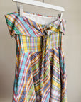 Colourful Plaid Strapless Dress