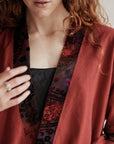 Crimson Raw Silk Robe