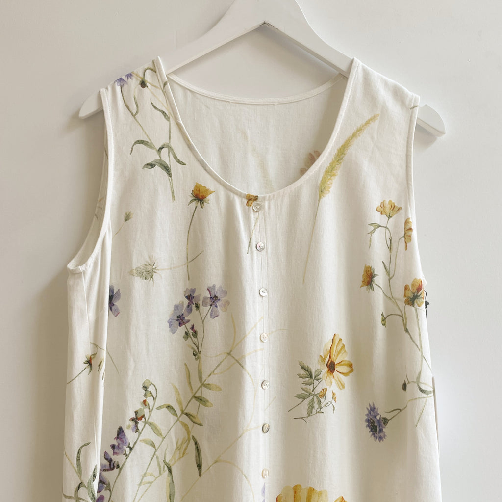 Botanical Linen Tank Dress