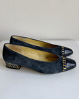 Navy Suede Art Deco Pumps | Size 7.5