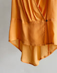 Tangerine Silk Wrap Top - Hey Jude