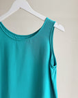 Turquoise Silk Scoop Neck Tank - Hey Jude