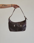 Merlot Leather Crescent Bag - Hey Jude