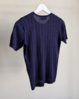 Midnight Blue Ribbed Short Sleeve Knit
