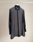 DKNY Navy Sheer Silk Polka Dot Blouse - Hey Jude