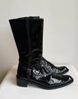 Stuart Weitzman Black Patent Leather Boots | Size 7.5 - Hey Jude