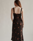 Autumn Floral Silk Dress