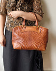 Auburn Woven Leather Carry All Bag