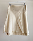 Oatmeal Layered Woven Linen Skirt