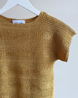Golden Textured Pleat Top
