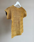 Golden Textured Pleat Top