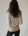 Crema Cropped Silk Knit Shrug