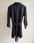 Black Crinkle Textured Trench Coat