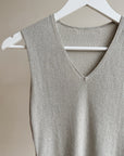 Silver Glitter V-Neck Top