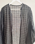 Onyx Windowpane Sheer Robe