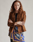 Whiskey Suede Notched Leather Jacket