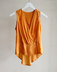 Tangerine Silk Wrap Top - Hey Jude