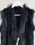 Black Fur Textured Vest