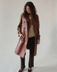 Vintage Escada Brown Leather Trench