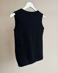 Black Hand Knit Wool Vest