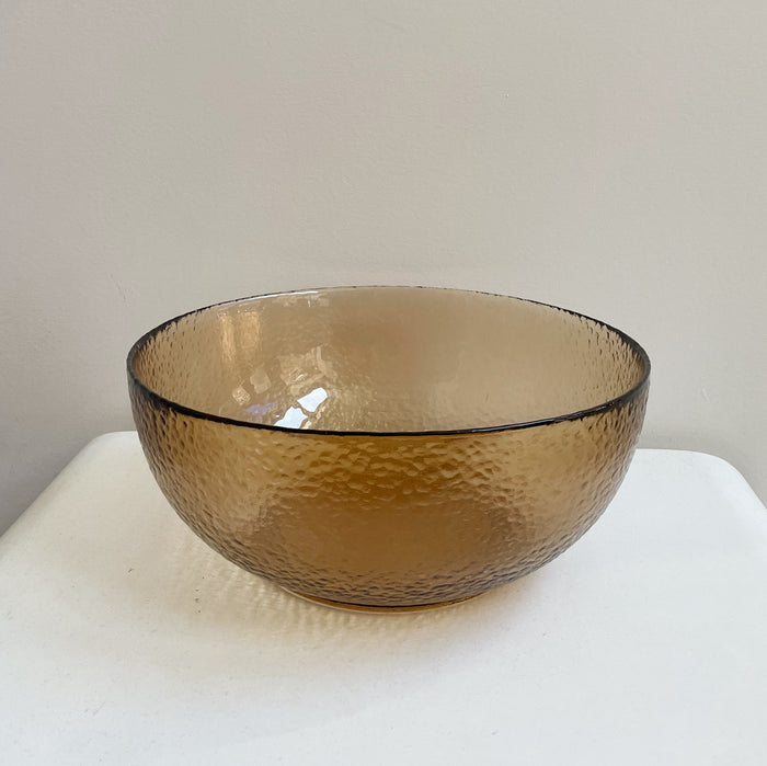 Warm Brown Textured Glass Bowl