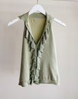 Sage Ruffle Silk Knit Top