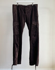 Chocolate Low Rise Suede Cargo Pants - Hey Jude