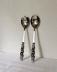 Silver Stone Spiral Serving Spoons
