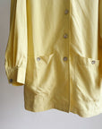 Lemon Yellow Silk Button-Up Jacket