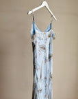Sky Paisley Silk Handkerchief Dress