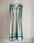 Striped Woven Cotton Long Dress
