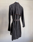 Denim Long Belted Trench Coat