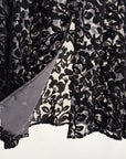 Black Velvet Floral Burnout Button Up
