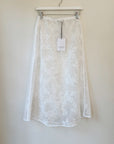 hijulez | Lace Bias Cut Skirt in Ivory