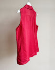 Cherry Linen Sleeveless Blouse